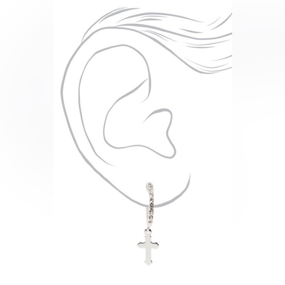 💖💎 Silver Rhinestone Cross Jewelry Set 💞🌸 - Picture 2 of 3